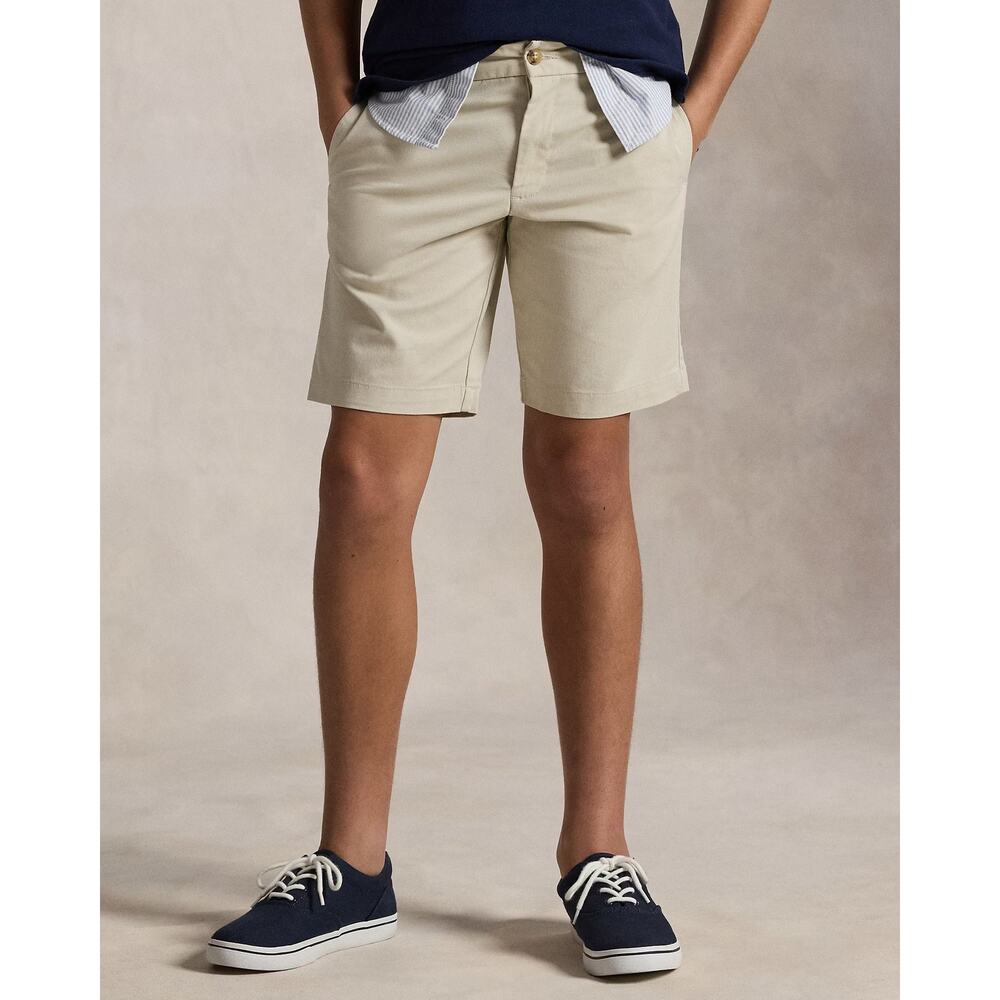 POLO Ralph Lauren Flat Front Straight Chino Shorts Beige 100% Cotton Boys 12